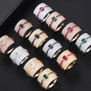GODKI Monako Dizajnér Luxusné Čalúnené Choker Prstene Pre Ženy, Svadobné Kubický Zirkón Zapojenie Dubaj Americké Svadobné Prst Prsteň