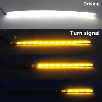 OKEEN 2ks Vodotesný Flexibilný Univerzálny Auto Led DRL Denné so Systémom Ľahkého Bieleho Reflektor LED Pásy Tečie Zase Signálne Svetlá