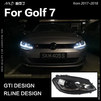 AKD Auto Styling pre VW Golf 7 MK7 LED Reflektor Golf7.5 R LÍNIA Dizajnu DRL Hid Dynamického Signálu Vedúci svetlo Bi Xenon Lúč Príslušenstvo