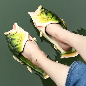 WEH papuče rýb mužov Papuče Unisex Dizajnér Zvierat Listov Letné žabky Chlapci Dievčatá Zábavné Papuče ženy zábavné Topánky
