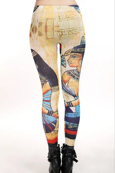 1pcs/veľa nových módnych bezšvíkové egyptský faraón znečistený vytlačené leginy nohavice, sexy ženy, dievča, vlákniny deväť bodov nohavice