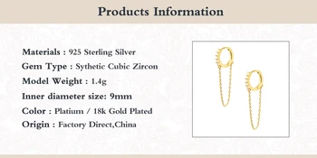 Boako 925 Sterling Silver Módne Tassle Žena Náušnice Obruče Náušnice Pendientes Brincos Kúzlo Šperky Pre Zapojenie Výročie