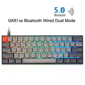 GK61S SK61S Hot Swap Mechanické Klávesnice RGB Bluetooth hotswappable doska Klávesnice Gateron Optický Prepínač Hnedá