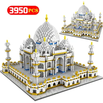 3950 Ks diamond Mini Bloky svetoznámej Architektúry Taj Mahal 3D Model Stavebné kamene, Tehly Vzdelávacie Hračky pre Deti, Darčeky