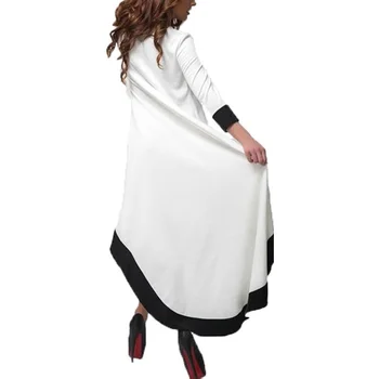 Elegantné Tenké Módne Nepravidelný Ženy Šaty Black & White Patchwork Dlho Dámy Strany Štíhle Dámy Bežné Vestidos