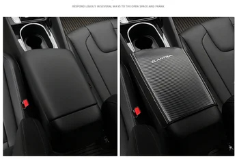 Super fiber Carbon Alebo Čierne Kožené Auto Strednej lakťovej opierky Kryt Na Hyundai Elantra CN7 2020 2021 Auto príslušenstvo