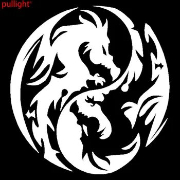 13*14 CM Nádherné Dragon Yin Yang Dizajn Dekoratívne Módne Osobnosti Vinylové polepy Áut Motocykel Suv Odtlačkový Auto Styling