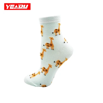 YEADU 5 Párov/veľa Multicolor Roztomilý Bavlna dámske Ponožky Legrační Karikatúra Ovce Králik Žirafa Japonskom Štýle Vianoce Ponožky pre Dievčatko