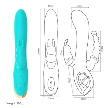 Tri-Hlavy Vibrácií 10 Rýchlosti Silikónový Vibrátor G-Spot Vibrátor Rabbit Vibrátor pre Ženy Klitoris, Vagina Masér sexuálnu Hračku Pre Ženy