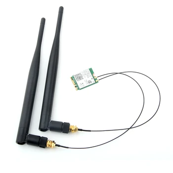 2 x 6dBi Dual Band M. 2 IPEX MHF4 U. fl Kábel na RP-SMA Anténu Wifi, Set pre Intel AX200 9260 9560 8265 8260 7265 NGFF M. 2 Karty