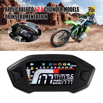 Univerzálny ABS Motocykel Lcd Cylind Pre 1,2,4 Valec Rýchlomer 13000 ot. / Min Voliteľné Podsvietenie Digitálneho Tachometra Odemeter