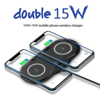 30W Rýchle Qi Bezdrôtovú Nabíjačku Dock Pre iPhone 12 11 XR XS X 8 Samsung S20 S10E Airpods Pro Dual 15W Sídlo Rýchlo nabíjacia Stanica