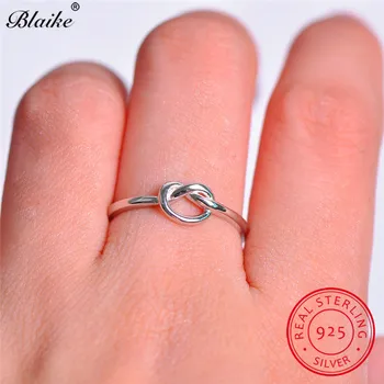 Blaike Reálne 925 Sterling Silver Infinity Prešiel Prstene Pre Ženy, Jemné Šperky Jednoduché Módy Pečiatkou S925 Krúžok Ženské Dary