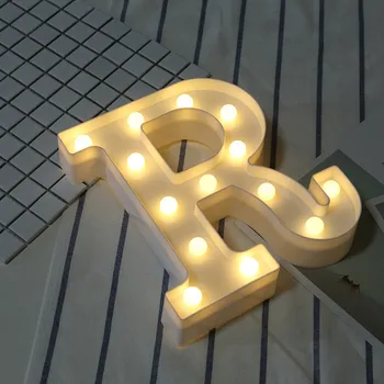 LED List svetlo Domov Svadobné Dekor Abecedy LED Romantický List Svetiel sa rozsvieti Biele Plastové Listy Stojí Visí N-Z
