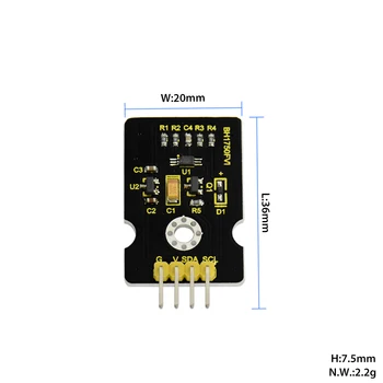 Keyestudio BH1750FVI Digitálny Snímač Intenzity Osvetlenia Modul I2C Pre Arduino Raspberry Pi