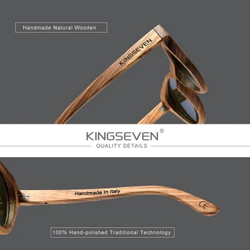 KINGSEVEN Handmade 2020 Nové Prírodné Drevo Sunglassess Full Frame Polarizované Zrkadlo Povlak Šošoviek Rezbárstvo Okuliare Príslušenstvo