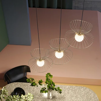 Kreatívne Slamený Klobúk Prívesok Svetlo Nordic sklenenú Guľu G9 Reštaurácia, Bar Visí Lampa, Spálne, Chodby, Umenie Zlatá / Čierna LED Svietidlá