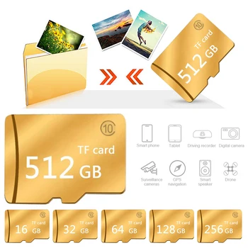Golden Micro SD Pamäťové Karty 16GB/32GB/64GB/128GB/256 GB Vysokej Rýchlosti micro SD Karty 128 gb kapacitou 256 gb TF Karty na Telefón, Tablet, fotoaparát