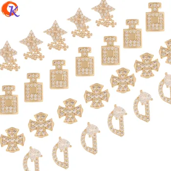 Srdečné Dizajn 50Pcs Šperky Príslušenstvo/DIY Výrobu alebo Skutočné zlatenie/Necht Zistenia/Cubic Zirconia Charms/Ručne Vyrobené