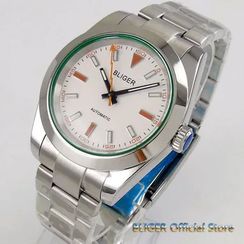 40 mm, biela/čierna veľké dial timewatch svetelný saphire sklo, leštené watchcase MIYOTA 8215 Automatický pohyb pánske hodinky mužov