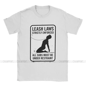 Vodítku Zákony Prísne dodržiavané BDSM T-Shirt Mužov Dominantné Submisívny Hrať Majster Sexy Sub Pohode Bavlnené Tričko Krátky Rukáv T Košele