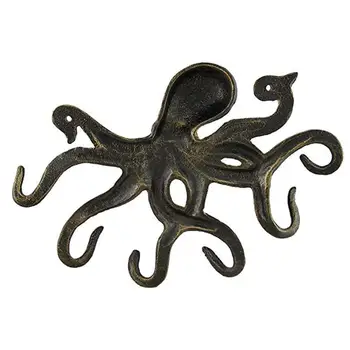 Kľúčové Remesiel Nordic Kovaného Železa Plávanie Octopus Tlačidlo Hook Octopus Háčik Starožitné Dekoračné Hák S 6 Chápadlo Tvarované Háčiky