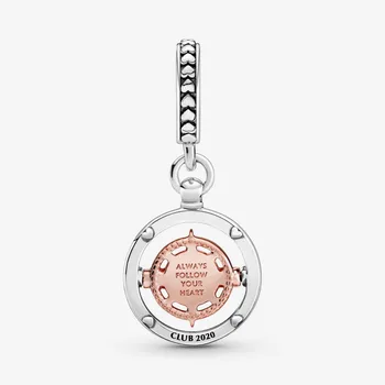 2020 nové Predaj 925 Sterling Silver Šumivé Klub Kompas Visieť Charms Korálky Fit Pôvodné Pandora Náramok Strieborné Šperky, Darček