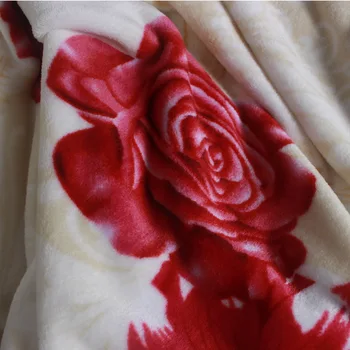 Plný Kráľovná King Size Kvetinový Rose Fleece Deka Radostný Hodiť Prikrývky na Posteľ, Gauč 230x240cm posteľná bielizeň List Kryt na Svadbu