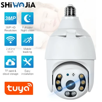 SHIWOJIA Mini TUYA Fotoaparát 3MP HD 360 Stupeň Svetlo Bezdrôtový Panoramatické Zabezpečenia WiFi IP CCTV Kamera, Smart Home Goole Domov alebo Alexa