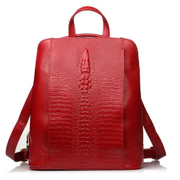 Luxusná Značka, Reálne Pravej Kože Batohu Dámy Krokodíla Vzor Ženy Batoh Dievča Notebook Schoolbags Cestovné Tašky