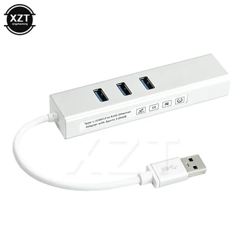 1pcs Sieťová Karta Gigabit Ethernet RJ45 Lan S 3 Porty USB 3.0 HUB USB Rozbočovač USB Ethernet Adaptér pre Macbook Notebook