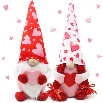 2 ks Valentine je Prítomný Oblečenie pre Bábiku Anonymný Valentines Day Gnome Plyšové Anonymný Bábika Dekorácie Prívesok Dekorácie Nových#11