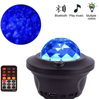 LED Galaxy Projektor Bluetooth USB Hlasové Ovládanie Hudobného Prehrávača Farebné Hviezdne Nebo v Noci Svetla Dekorácie Dieťa Spálňa Lampa Darček