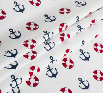 Naval kotvy Štýl Bavlnená Tkanina Meter DIY Textílie Textil Šitie Patchwork Textílie Pre Patchwork Detské Oblečenie posteľná bielizeň 50X160CM