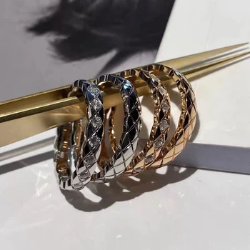 Horúce Značka Titánu Oceľové Šperky Pre Ženy Tenké C Rozdrviť Krúžky Silver Lozenge Prstene Zásnubné Geometrické Krúžky