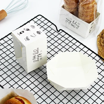 StoBag 100ks Toast Chlieb, Biele Papierové Krabice S pergamenu Vrecku Tortu Decoratding Raňajky Package Ručné Potravín