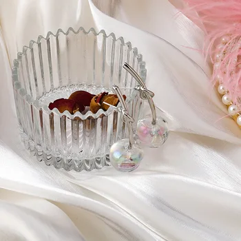 Minar Romantický Rainbow Jasné, Živice Cherry Drop Náušnice pre Ženy 2021 Kravatu Luk Ovocie Visiace Náušnice Roztomilý kórejský Šperky