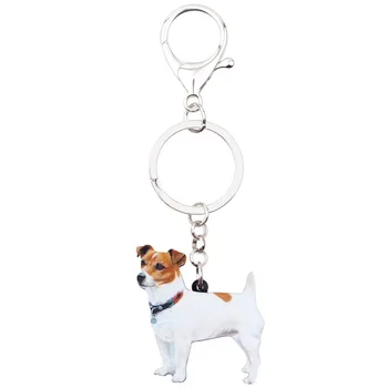 WEVENI Akryl Roztomilý Jack Russell Psa kľúčenky Keychain Krúžky Ženy, Dievča, Dámske Kabelky Auto Charms Zvierat Šperky Veľkoobchod Pet