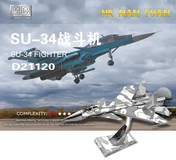 MMZ MODEL NANYUAN 3D Kovov puzzle SU-34 fighter Montáž Model DIY 3D Laser Cut Model puzzle, hračky, darčeky pre dospelých