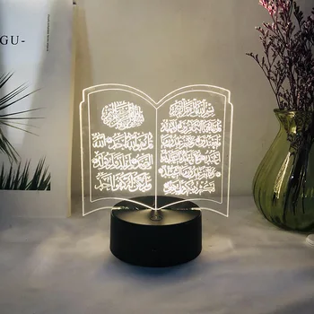 Nové Eid Adha Dovolenku DIY Dekorácie Miestne Eid al Adha Led Korán, svetlo eid mubarak Ramadánu Dekorácie Moslimov Korán, Lampa