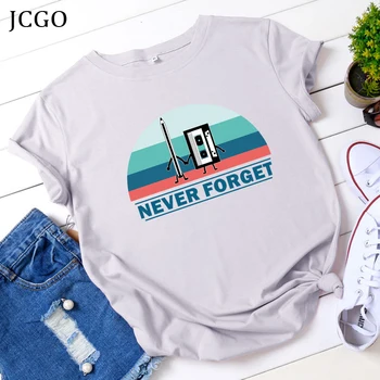 JCGO Lete Bavlna Ženy Tričko 5XL Plus Veľkosť Zábavné Grafické Listy Tlač Krátke Tričká Topy Príležitostné O-Neck Tričko Žena