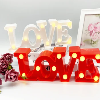 2021 valentínske Darčeky 3D Láska Srdce Stan List Svietidlá Vnútorné Dekoratívne Svietidlá LED Nočné Svetlo Romantickú Svadbu Dekor