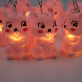 Nové LED Cartoon Jednorožec lampa Silikónové Zvierat String Víla Svetla Batérie Powered Pre Christmas, Baby, Deti Izba NOVÝ ROK Dekor