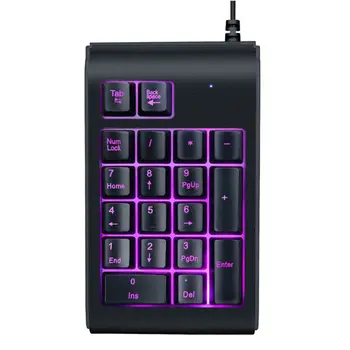 Tri Farby RGB Podsvietenie USB Wired Keyboard Nepremokavé Číslo Pad Numerická Klávesnica Mini Num Multifunkčný Digitálny Keyboard