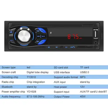 Auto Multimediálne Stereo Jednotného 1 DIN Android Auto Stereo MP3 Prehrávač, FM Rádio, AUX TF Karty U Diskov Vedúci Jednotky V Prístrojovej doske, Digitálnych Médií