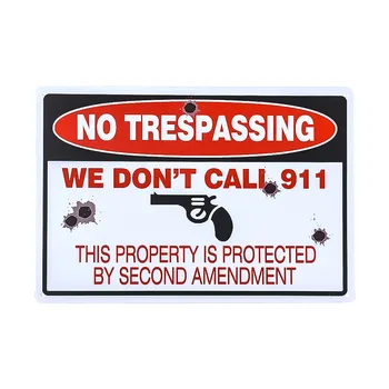 DL--Veľké Kovové Č Zasahujúce Znamenie,Varovanie nemáme Volať 911 Znamenia Domu Dvore Plot, 8X10 cm