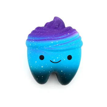 Rozmliaždeniu Mäkké Vynikajúca Zábava Galaxy Hviezdna zub Hračky zuby Voňajúce Prebiť Pomaly Rastúci Stres Odľahčovacia Squeeze Hračka Squishe