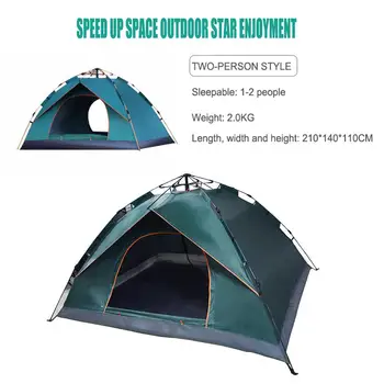 Outdoor Camping 2 Osoby Nepremokavé UV-ochranné Automatické Otvorenie Stanu Tieni Ultralight Pop Až desať ton Na Rybolov, pešia Turistika