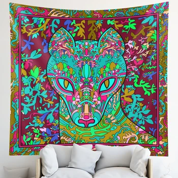 Posvätné zviera stene visí čiar Hippie České dekorácie Mandala gobelín yoga mat spálňa domáce dekorácie matrac