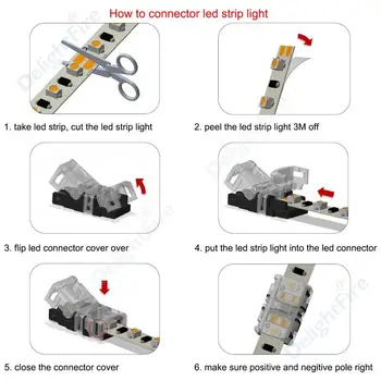 5 ks LED Konektor 2pin Led Pásky Svetlo Konektor Pre Non-Nepremokavé Pásy Na Drôt Použitie S 5m 22AWG 5050 Pásy Svetla Drôt